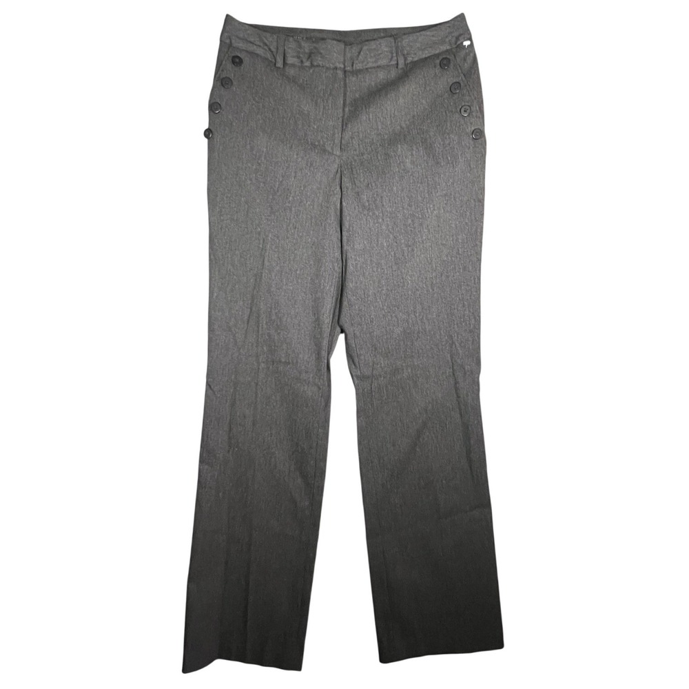 Willi Smith Women's Size 4‎ Gray Sailor Button Wide Leg Dress Pants Career
